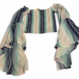 Surf Gypsy Multicolor Off-Shoulder Top